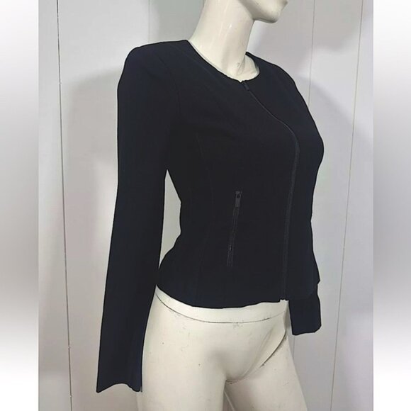 Calvin Klein Invisible Fit Solutions Blazer Jacket Womens Size 4 Black Full Zip - Picture 2 of 10